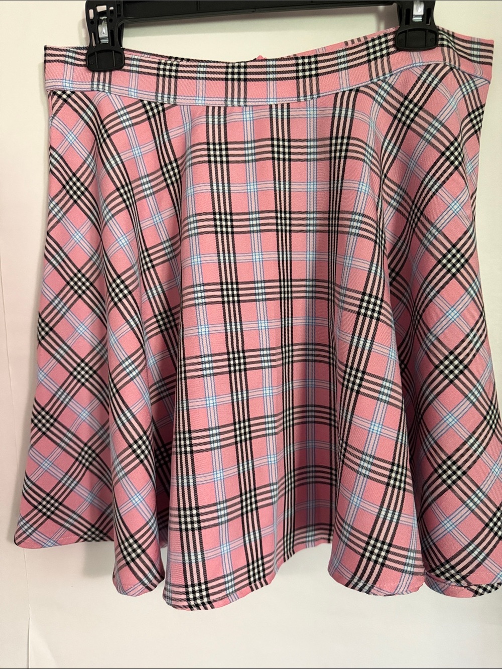 Women's Pink Plaid Circle Skirt